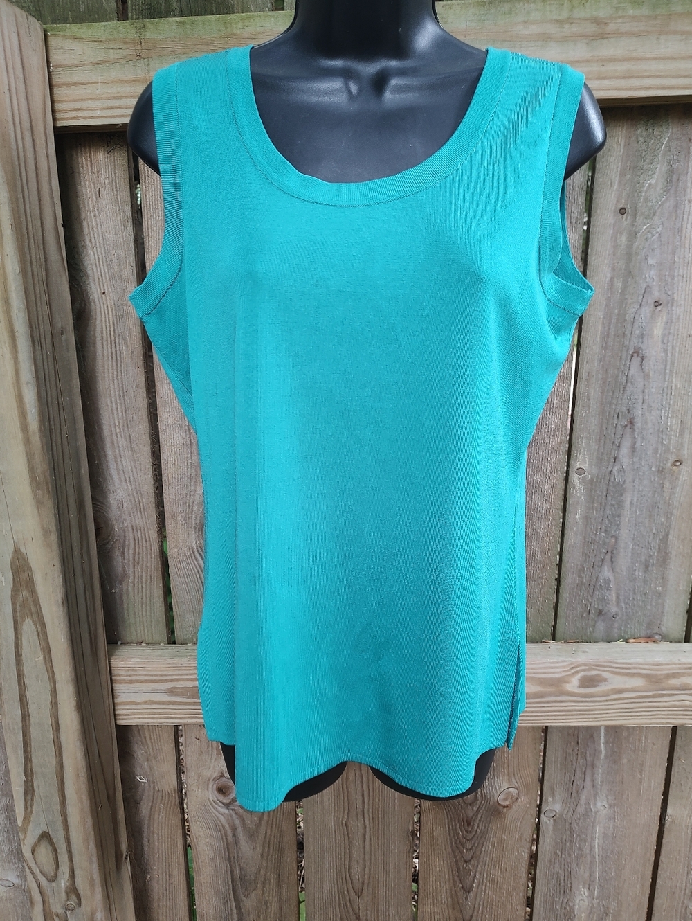 🏵️ Exclusively Misook VTG Classic Green Sleeveless Knit Sweater Top Medium